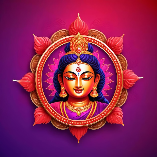 Vector illustration banner della festa indiana di Dio Sri Drughi Happy Durga Puja Subh Navratri