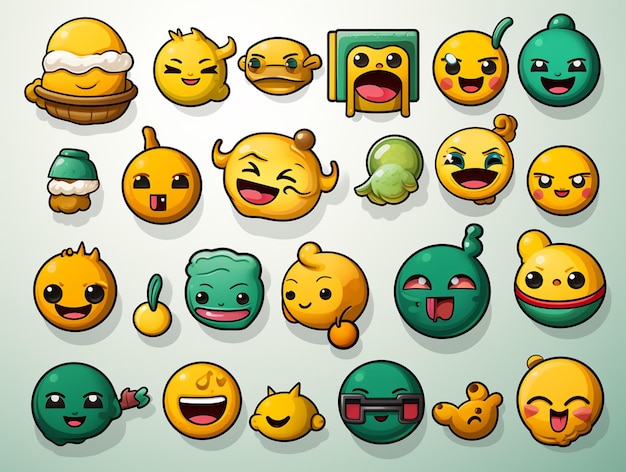 Vector whatsapp emoji gruppo di adesivi idea concettuale