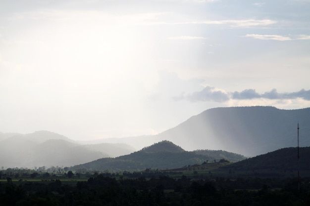 vedere la pioggia sulla montagna