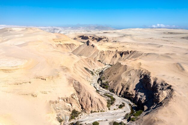 Veduta aerea del Canyon dei Perduti a Ica Perù