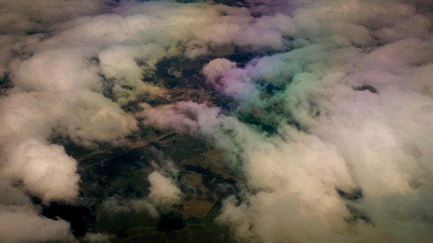 Veduta aerea del cielo drammatico