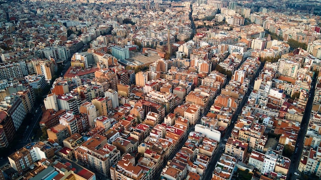 Veduta aerea del drone di Barcellona, Spagna