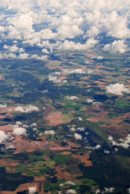 Veduta aerea del paesaggio contro il cielo