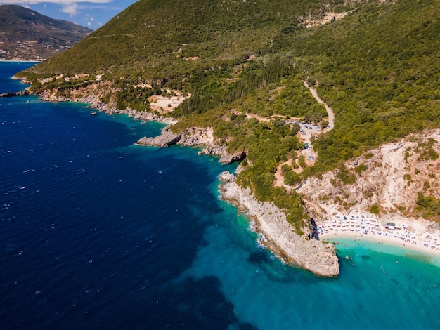 Veduta aerea del paesaggio dell'isola di lefkada