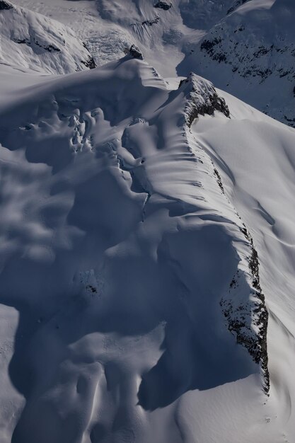 Veduta aerea del paesaggio delle montagne canadesi sullo sfondo della natura