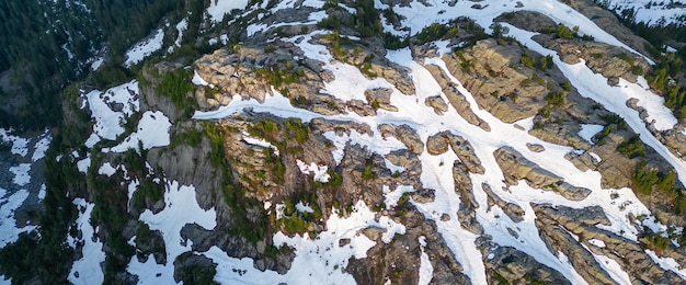 Veduta aerea del paesaggio montano canadese