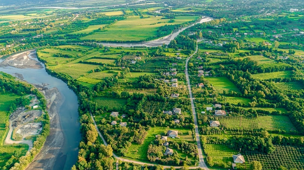 veduta aerea del paesaggio rurale