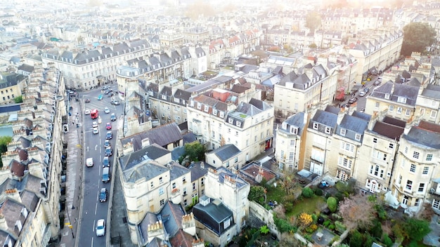 Veduta aerea del paesaggio urbano di Bath Somerset Regno Unito