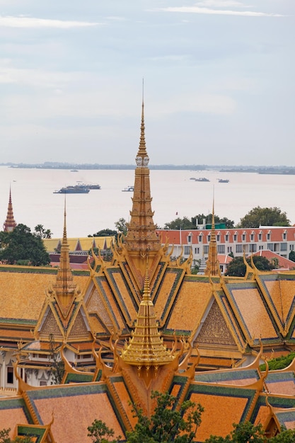 Veduta aerea del Palazzo Reale di Phnom Penh