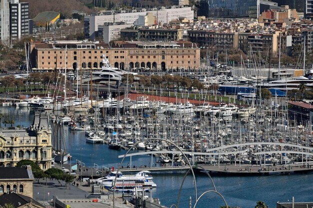 Veduta aerea del porto di Barcellona