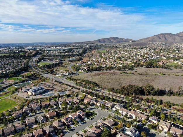 Veduta aerea del quartiere borghese con identica suddivisione residenziale, San Diego