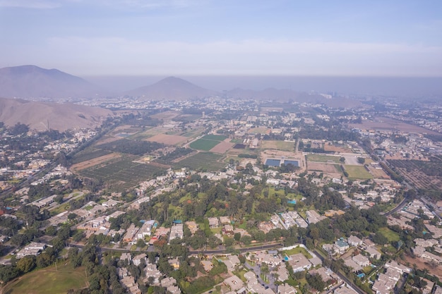 Veduta aerea del quartiere di La Molina a Lima