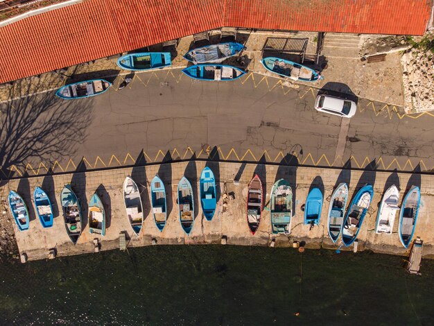 Veduta aerea dell'antica città di Nesebar sulla costa del Mar Nero in Bulgaria