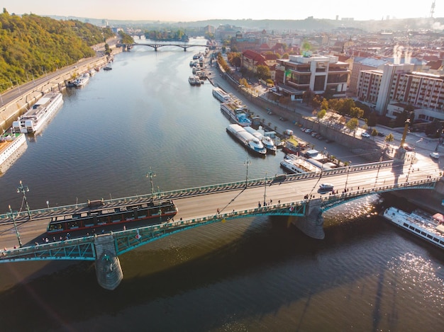 Veduta aerea dell'autunno praga