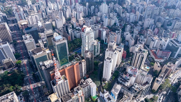 Veduta aerea dell'Av. Paulista a San Paolo, SP. Viale principale della capitale