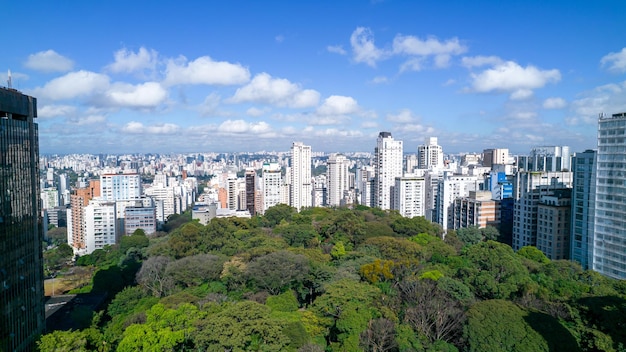 Veduta aerea dell'Av. Paulista a San Paolo, SP. Viale principale della capitale