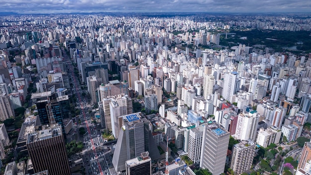 Veduta aerea dell'Av. Paulista a San Paolo, SP. Viale principale della capitale.