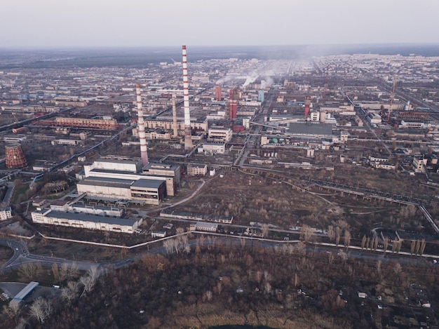 Veduta aerea dell'impianto chimico Zona industriale della fabbrica