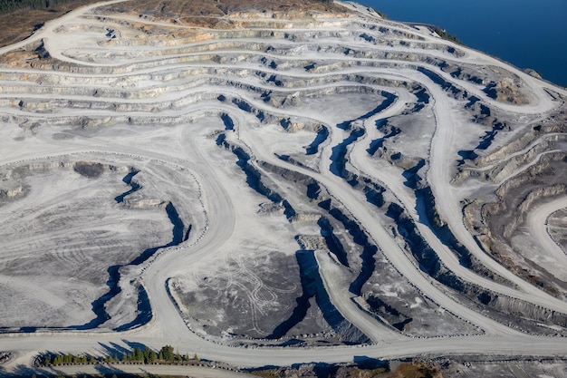 Veduta aerea dell'industria mineraria del carbone