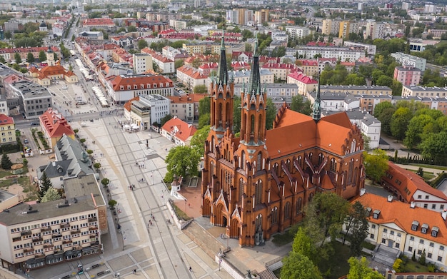 Veduta aerea della Basilica dell'Assunzione della Beata Vergine Maria a Bialystok