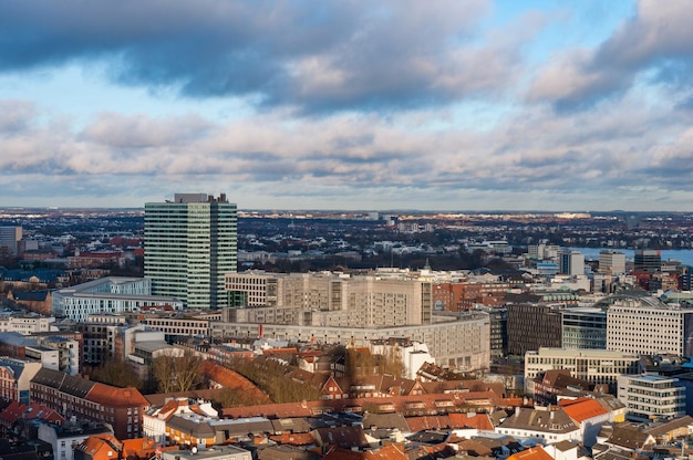 Veduta aerea della città di Amburgo in Germania