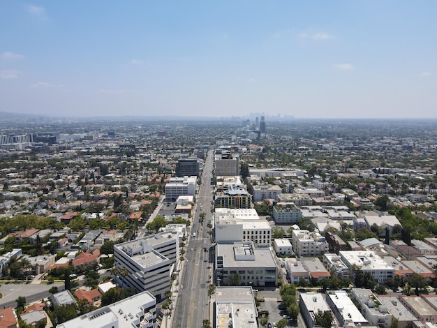 Veduta aerea della città di Beverly Hills nella contea di Los Angeles in California, sede di molte star di Hollywood