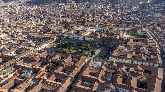 Veduta aerea della città di Cusco