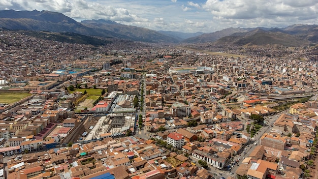 Veduta aerea della città di Cusco