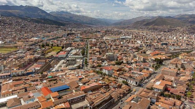 Veduta aerea della città di Cusco