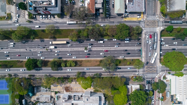 Veduta aerea della città di San Paolo, Brasile. Nel quartiere di Vila Clementino, Jabaquara.