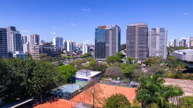 Veduta aerea della città di San Paolo, Brasile. Nel quartiere di Vila Clementino, Jabaquara.