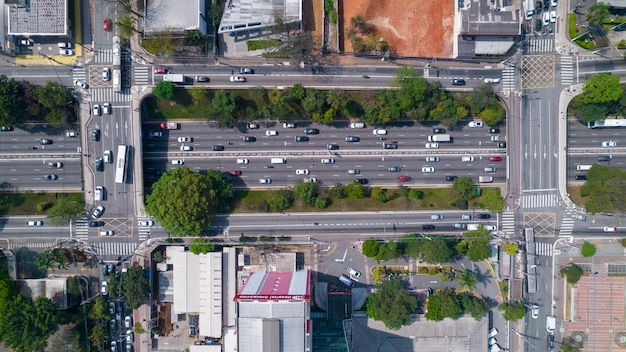 Veduta aerea della città di San Paolo, Brasile. Nel quartiere di Vila Clementino, Jabaquara.