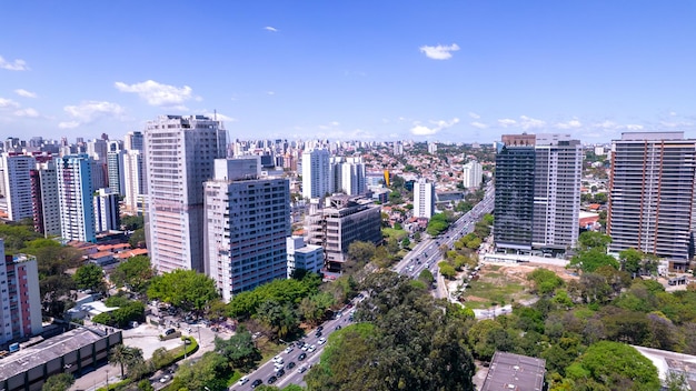 Veduta aerea della città di San Paolo, Brasile. Nel quartiere di Vila Clementino, Jabaquara.