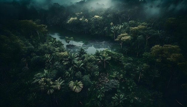 Veduta aerea della foresta tropicale asiatica2