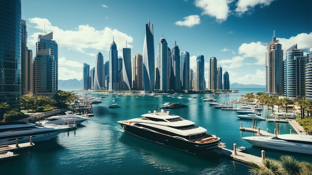 Veduta aerea della Marina di Dubai