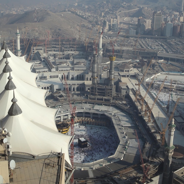 Veduta aerea della Sacra Kaabah alla Mecca