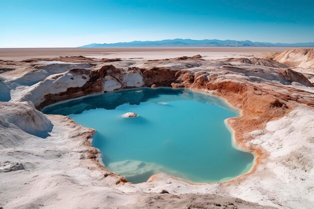 Veduta aerea delle piscine naturali di sali di litio generate da Ai