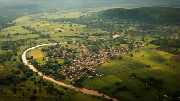 Veduta aerea dello sviluppo rurale