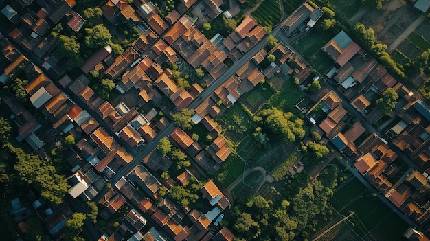 Veduta aerea dello sviluppo rurale