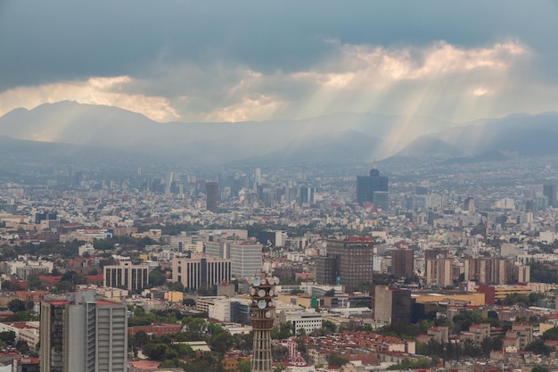 Veduta aerea di Città del Messico dalla Torre Latinoamericana al tramonto Cittá del Messico Messico