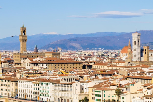 Veduta aerea di Firenze. Duomo di Firenze e cupola del Brunelleschi. Punto di riferimento italiano, Toscana