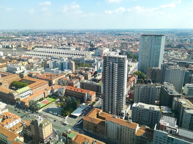 Veduta aerea di Milano. Città di Milano, Italia. Vista di edifici moderni