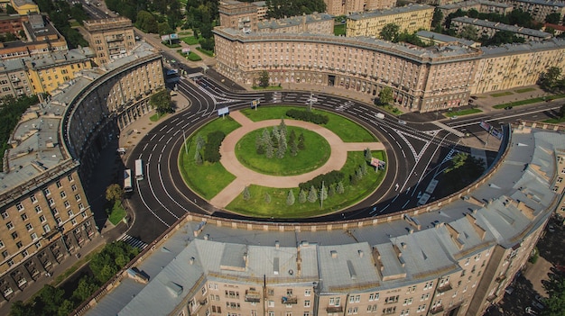 Veduta aerea di piazza Komsomola