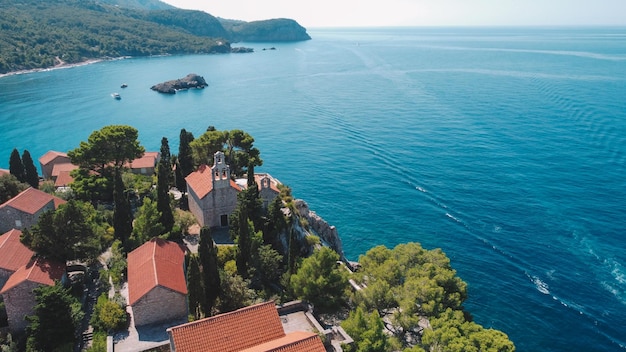 Veduta aerea di Sveti Stefan