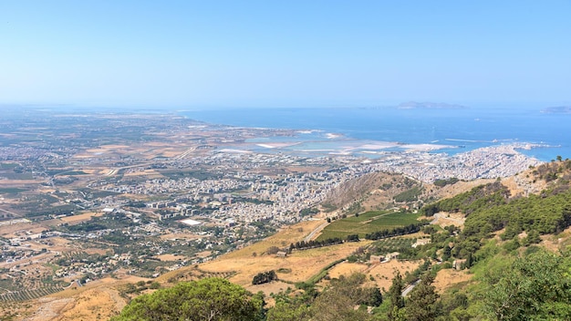 Veduta aerea di Trapani in Sicilia