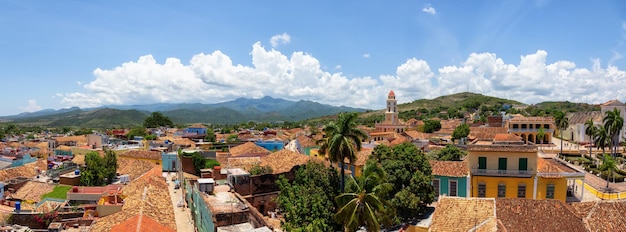 Veduta aerea di una piccola cittadina turistica cubana Trinidad