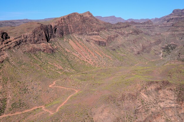 Veduta aerea di una strada nel deserto