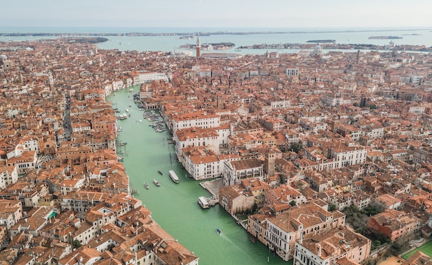 Veduta aerea di Venezia e del suo Canal Grande