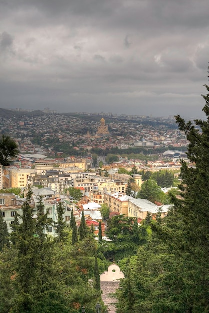 Veduta aerea panoramica di Tbilisi