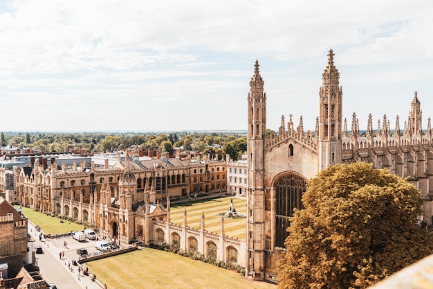 Veduta dall'alto della città di Cambridge, Regno Unito